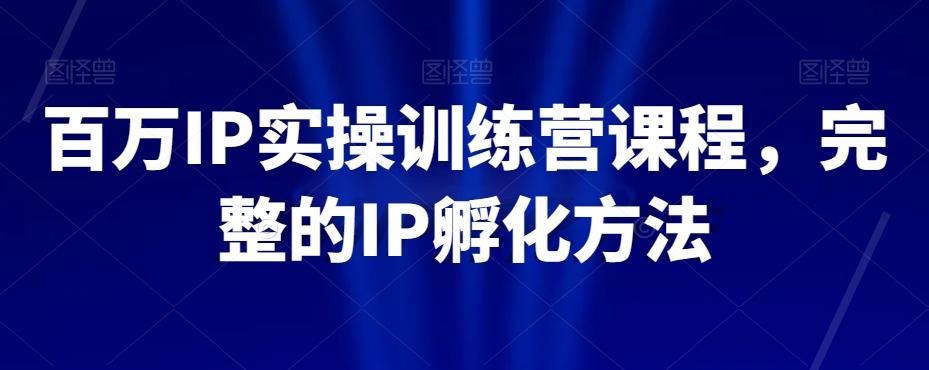 百万IP实操训练营课程，完整的IP孵化方法-易创网