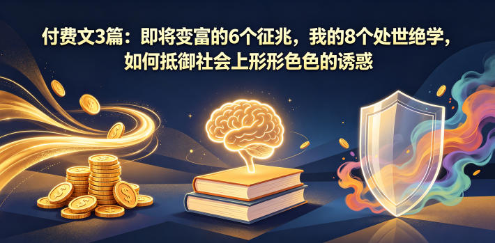 付费文3篇：即将变富的6个征兆，我的8个处世绝学，如何抵御社会上形形色色的诱惑-易创网