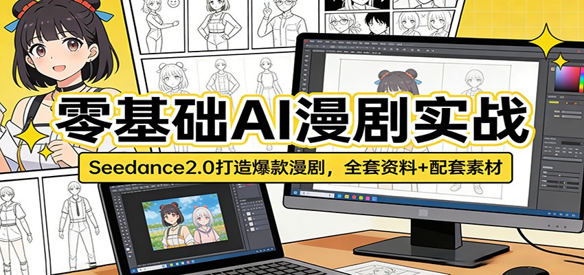 零基础AI漫剧实战：Seedance2.0打造爆款漫剧，全套资料+配套素材-易创网