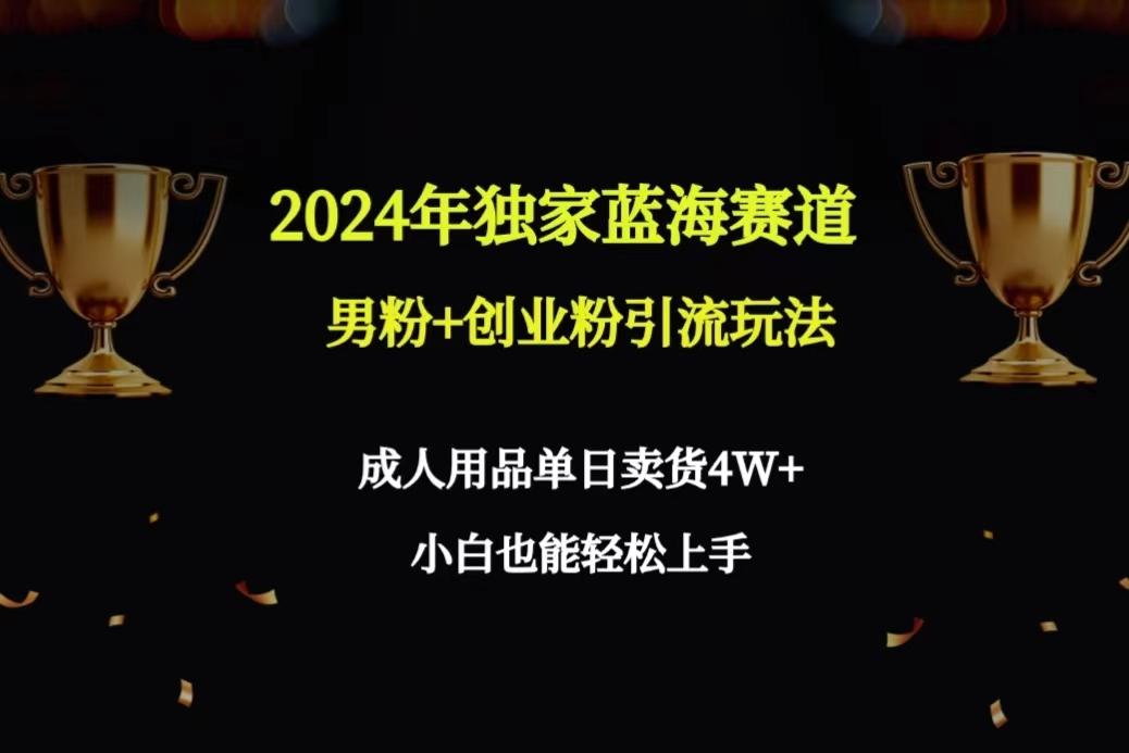 2024年独家蓝海赛道男粉+创业粉引流玩法，成人用品单日卖货4W+保姆教程网赚项目-副业赚线-互联网创业-资源整合易创网