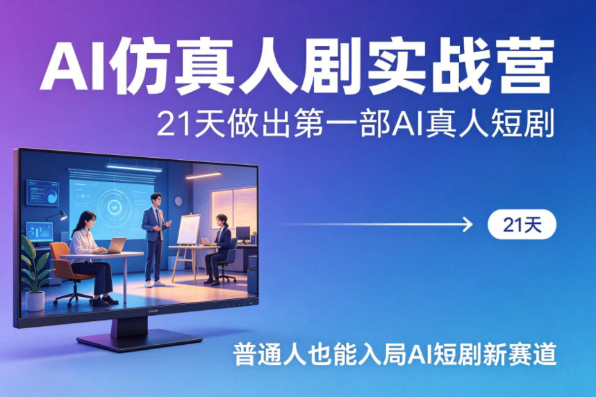 AI仿真人剧实战营，21天做出第一部AI真人短剧，普通人也能入局AI短剧新赛道-易创网