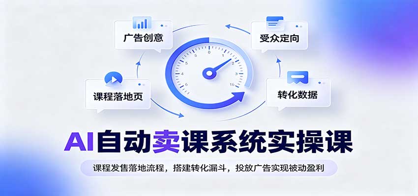 AI自动卖课系统实操课：课程发售落地流程，搭建转化漏斗，投放广告实现被动盈利-易创网