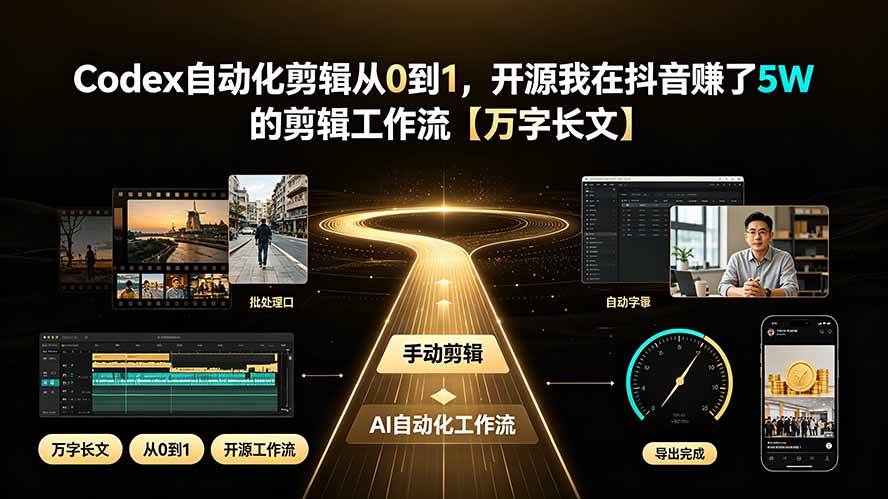 （19504期）Codex自动化剪辑从0到1，开源我在抖音赚了5W 的剪辑工作流【万字长文】-易创网