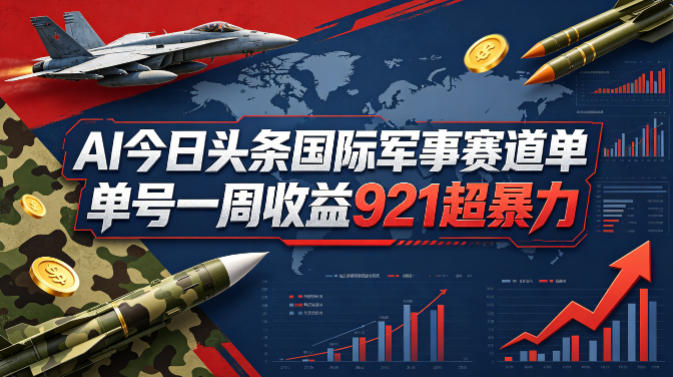 AI今日头条国际军事赛道，单号一周收益921，超暴力-易创网
