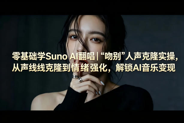 零基础学Suno AI翻唱｜《吻别》人声克隆实操，从声线克隆到情绪强化，解锁AI音乐变现-易创网