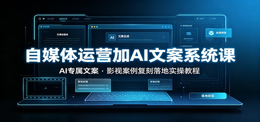 自媒体运营加AI文案系统课：：AI专属文案，影视案例复刻落地实操教程-易创网