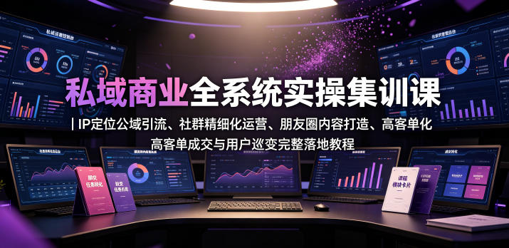 私域商业全系统实操课｜IP定位公域引流、社群精细化运营、朋友圈内容打造、高客单成交与用户裂变完整落地教程-易创网