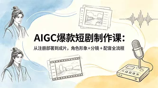 AIGC爆款短剧制作课：从注册部署到成片，角色形象+分镜+配音全流程-易创网