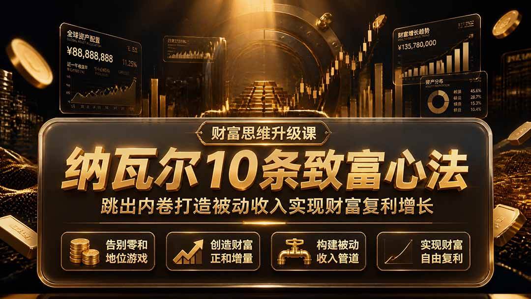 （19628期）付费文章：纳瓦尔10条致富心法，跳出内卷打造被动收入实现财富复利增长-易创网