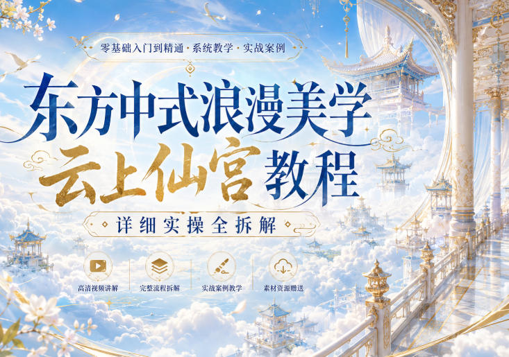东方中式浪漫美学云上仙宫教程，详细实操全拆解-易创网