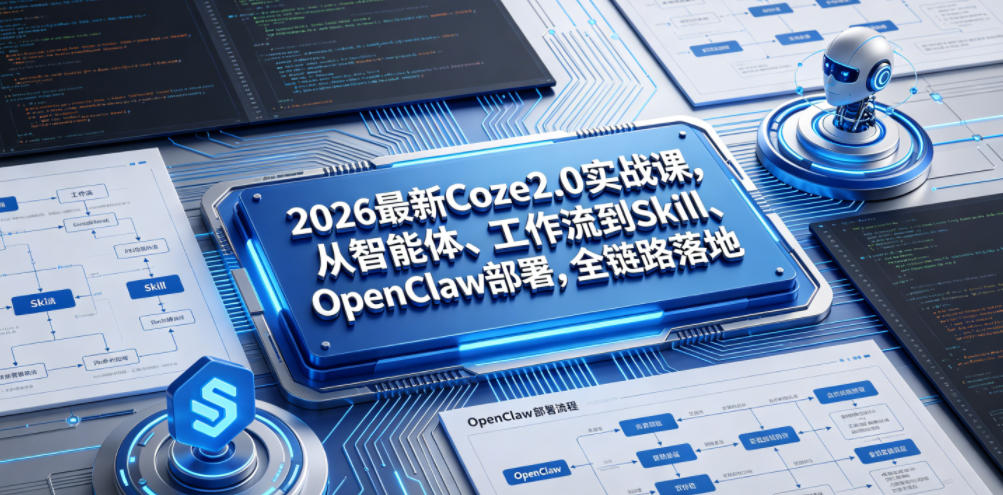 2026最新Coze2.0实战课，从智能体、工作流到Skill、OpenClaw部署，全链路落地-易创网