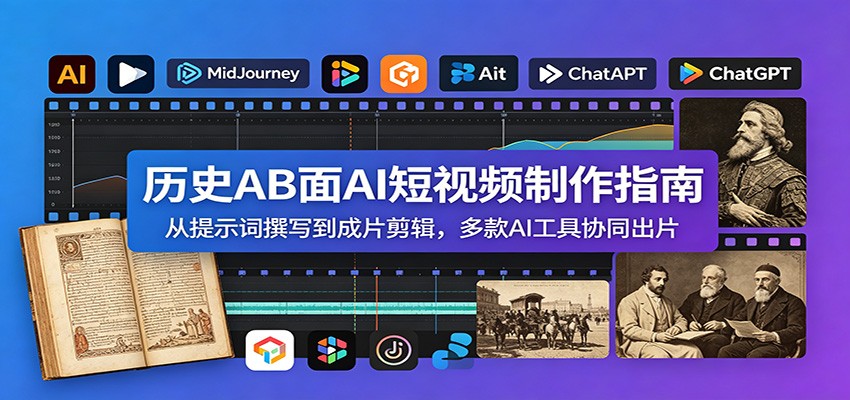 历史AB面AI短视频制作指南：从提示词撰写到成片剪辑，多款AI工具协同出片-易创网