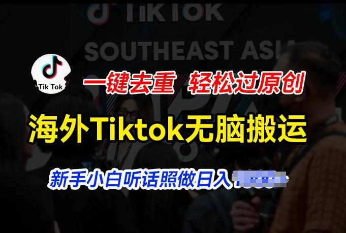 海外Tiktok短视频无脑搬运，一键去重轻松过原创，新手小白听话照做日入几张【揭秘】网赚项目-副业赚线-互联网创业-资源整合易创网