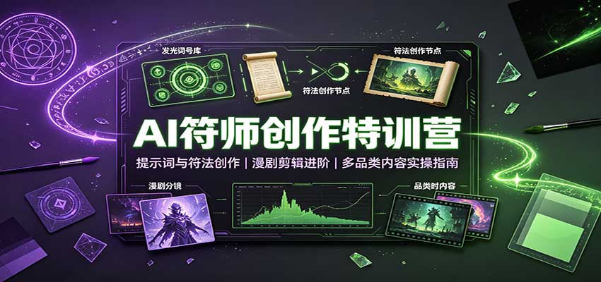 AI符师创作特训营：提示词与符法创作，漫剧剪辑进阶，多品类内容实操指南-易创网