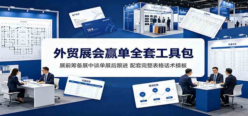外贸展会赢单全套工具包：展前筹备展中谈单展后跟进，配套完整表格话术模板-易创网