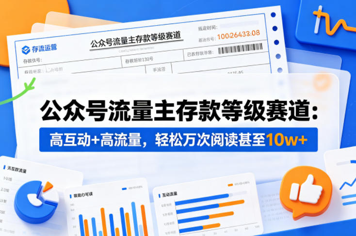 公众号流量主之存款等级赛道，高互动+高流量，轻松达到万次阅读，甚至10w+-易创网