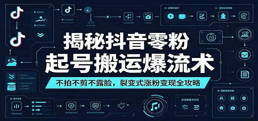 揭秘抖音零粉起号搬运爆流术：不拍不剪不露脸，裂变式涨粉变现全攻略-易创网
