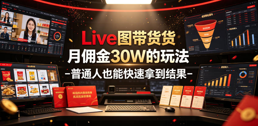 Live图带货月佣金30W的玩法-普通人也能快速拿到结果-易创网
