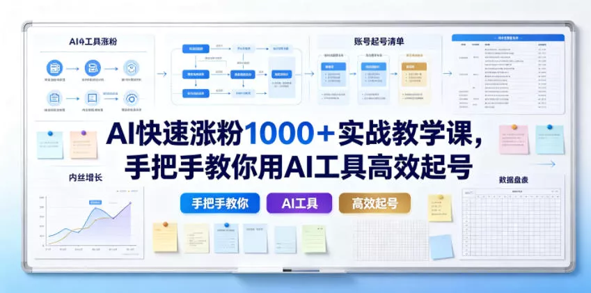 AI快速涨粉1000＋实战教学课，手把手教你用AI工具高效起号-易创网