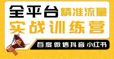 全平台精准流量实战训练营，百度微信抖音小红书SEO引流教程-易创网