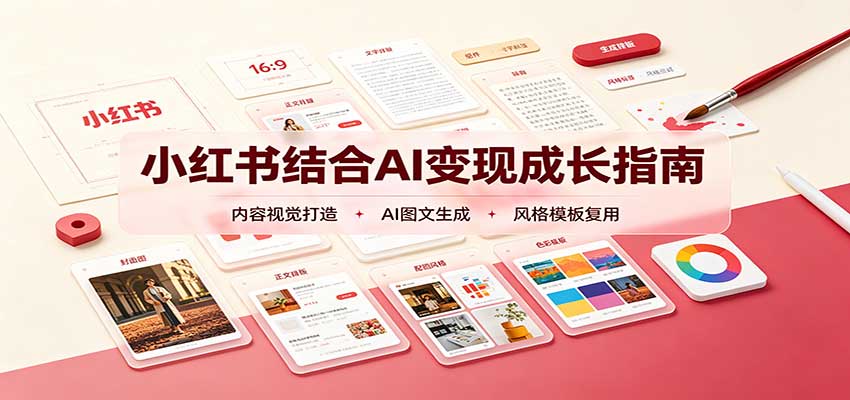 小红书结合AI变现成长指南：账号精准定位，内容视觉打造，搭建可复制流量获客体系-易创网