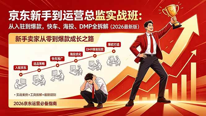 （18291期）京东新手到运营总监实战班：从入驻到爆款，快车、海投、DMP全拆解，2026最新版-易创网