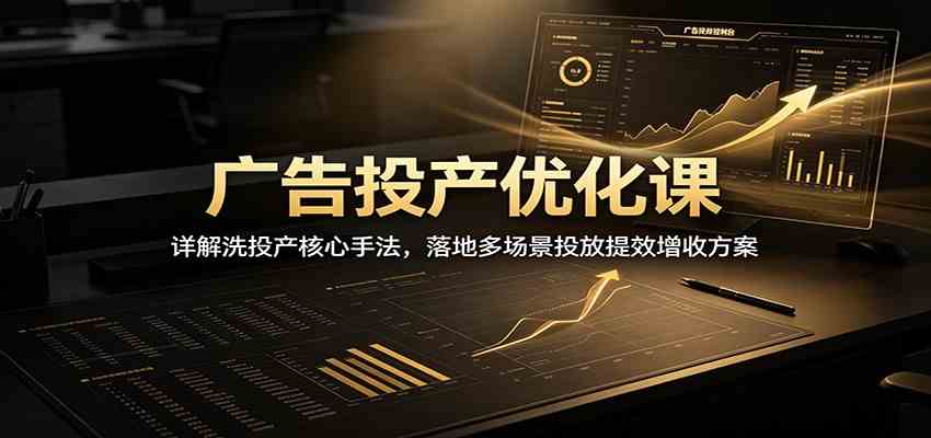广告投产优化课：详解洗投产核心手法，落地多场景投放提效增收方案-易创网
