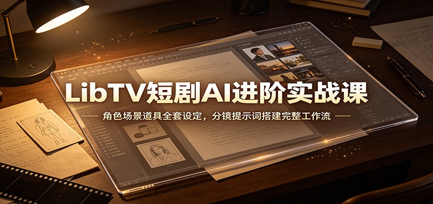 LibTV短剧AI进阶实战课：角色场景道具全套设定，分镜提示词搭建完整工作流-易创网