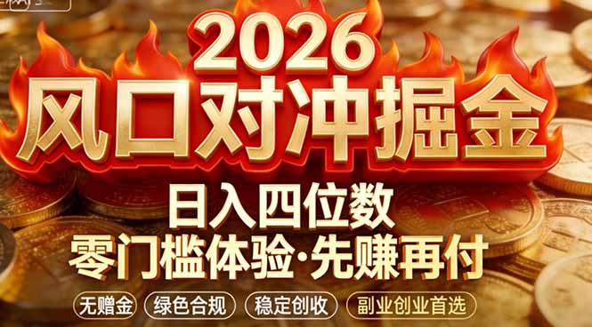 2026美金对冲套利，无赠金对冲策略保驾护航，低门槛易上手实操。单人单日收益2000+-易创网