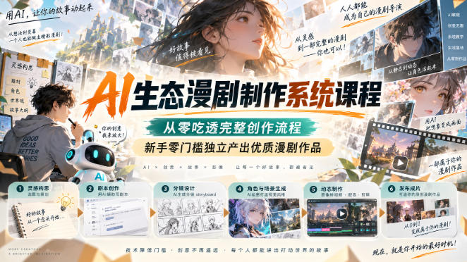 AI生态漫剧制作系统课程，从零吃透完整创作流程，新手零门槛独立产出优质漫剧作品-易创网