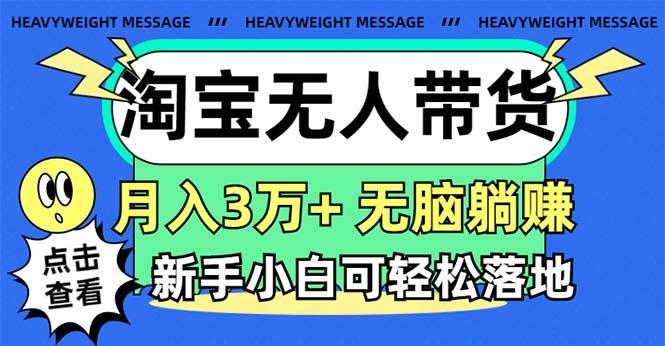 淘宝无人带货3.0高收益玩法，月入3万+，无脑躺赚，新手小白可落地实操-云创网