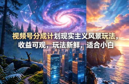 视频号分成计划现实主义风景玩法，收益可观，玩法新鲜，适合小白-易创网