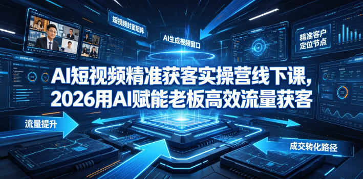AI短视频精准获客实操营6月10-14号线下课，2026用AI赋能老板高效流量获客-易创网