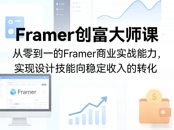 Framer创富大师课，从零到一的Framer商业实战能力，实现设计技能向稳定收入的转化-易创网