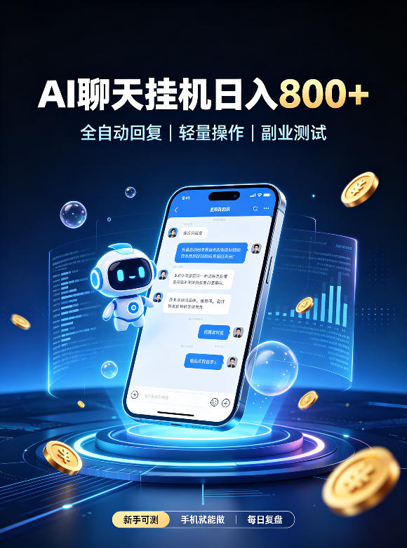 AI聊天挂G项目，日入800+，适用个人副业，工作室矩阵操作，无需真人实时值守【揭秘】-易创网