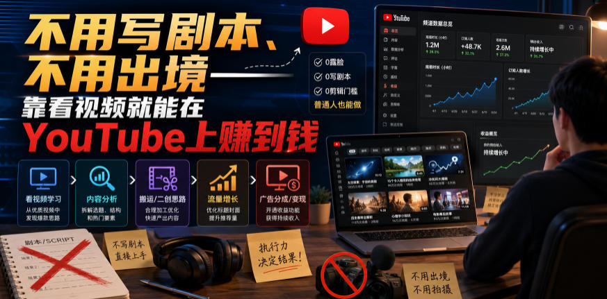 不用写剧本、不用出境——靠看视频就能在YouTube上賺到钱【原创双语字幕】-易创网