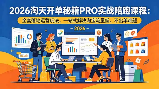 2026淘天开单秘籍PRO实战陪跑课程：全套落地运营玩法，一站式解决淘宝流量低、不出单难题-易创网