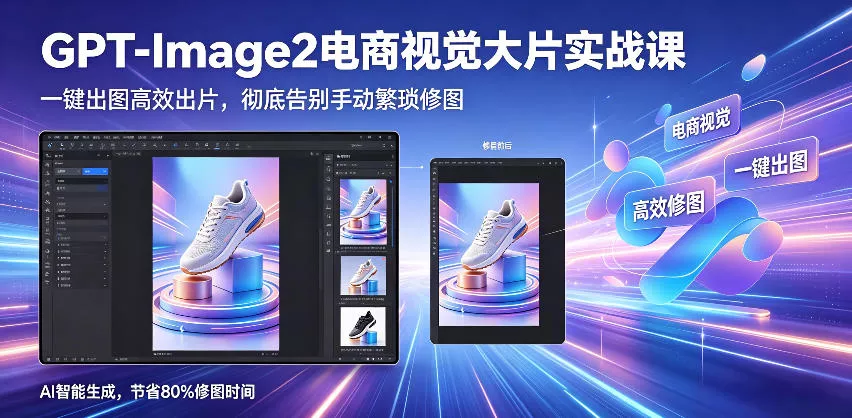 GPT-Image2电商视觉大片实战课，一键出图高效出片，彻底告别手动繁琐修图(更新)-易创网
