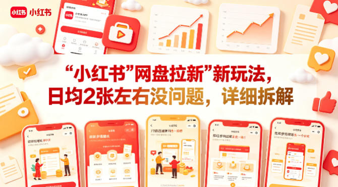 小红书【网盘拉新】新玩法，日均2张左右没问题，详细拆解-易创网
