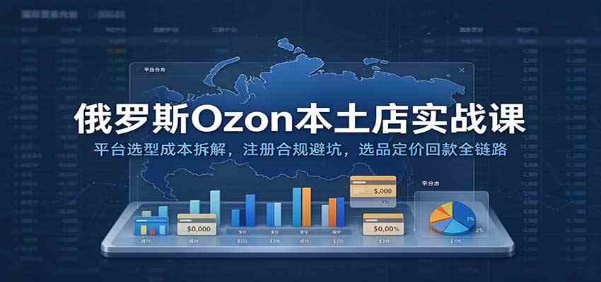 俄罗斯Ozon本土店实战课：平台选型成本拆解，注册合规避坑，选品定价回款全链路-易创网