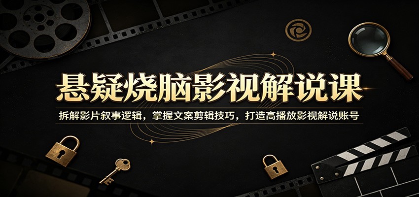悬疑烧脑影视解说课：拆解影片叙事逻辑，掌握文案剪辑技巧，打造高播放影视解说账号-易创网