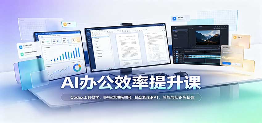AI办公效率提升课：Codex工具教学，多模型切换调用，搞定报表PPT、剪辑与知识库搭建-易创网