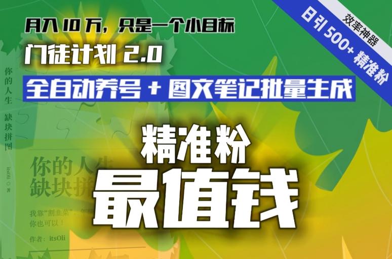 【流量就是钱】日引流500+各类目精准粉神器：全自动养号+图文批量生成。从此流量不愁，变现无忧！-易创网